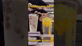 Cold brew latte  Mango yogurt shorts starbucksbarista koreacafe [upl. by Eve]