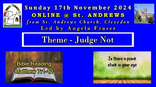 SUNDAY 17th November 2024 ONLINEStAndrews [upl. by Strickman428]