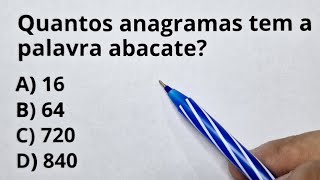 Questão de Anagramas para concurso‼️ Matemática [upl. by Aniaz]