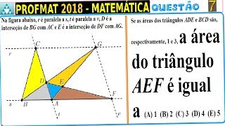 PROFMAT 2018 QUESTÃO 7 RESOLVIDA SOLUÇÃO MESTRADO PROFISSIONAL MATEMÁTICA EXAME NACIONAL ACESSO ENA [upl. by Ahsead]