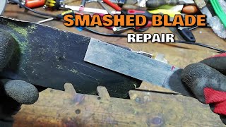 How To SHARPEN A Badly DAMAGED Lawn Mower Blade [upl. by Lenoj697]