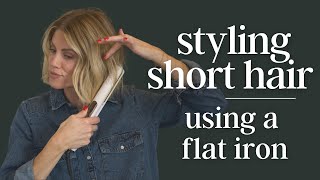 Styling Short Hair  Using a Flat Iron [upl. by Naeloj]