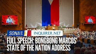 SONA 2024 FULL SPEECH Bongbong Marcos State of the Nation Address [upl. by Fulmer]