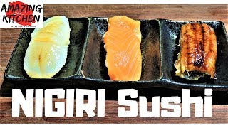 How to make Nigiri Sushi 3 Types Eel Salmon Scallops BEST COMBO S1 E5 [upl. by Oiralednac]