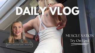 DAILY VLOG  MUSCLE NATION TRY ON HAUL [upl. by Ibloc662]