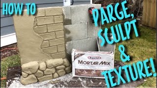 How to PARGE and SCULPT with Rapid Set Mortar Mix Part A [upl. by Nohsauq]