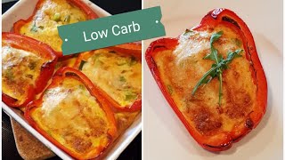 LOW CARB •Omelett gefüllte Paprika• 《Gefüllte Paprika mal anders  Veggie》 lowcarbveggie [upl. by Inad]