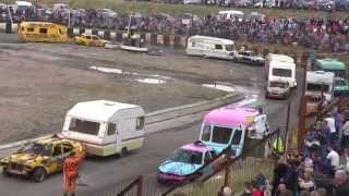 Caravan Demolition Derby  Warton Stock car club30th August 2015 [upl. by Nyliak]