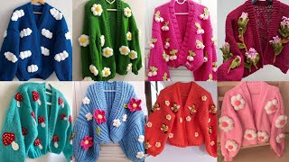 CrochetWoolen Sweater Design For Girls🌛Crochet CardiganCrochet JacketWoolen SweaterknittingDesign [upl. by Mott]