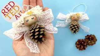 Pine Cone Angel Ornaments DIY  Nature Christmas Decorations [upl. by Ursola]