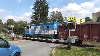 Železniční přejezd AŽD 97 Jablonec n Nisou ul Vodní  1782023 [upl. by Ahsital]