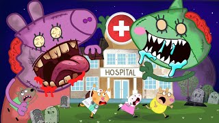 PEPPA PIG TURNS INTO A GIANT ZOMBIE AND WEREWOLF AT THE HOSPITAL  Peppa Pig Sad Story  Shenwaky 6 [upl. by Yneffit]