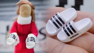 미니어처 아디다스 삼선 쓰레빠 만들기나무구체관절인형 Making adidas slippers wooden ball jointed doll [upl. by Anawek]