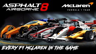 Asphalt 8 Full McLaren F1style Showcase Every Car ingame [upl. by Nannah]