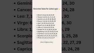 November dates for signs zodiac horoscope astroscope tarot facts zodiacsigns [upl. by Etnoek832]