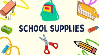 School Supplies  Vocabulary Flashcards [upl. by Livvie]