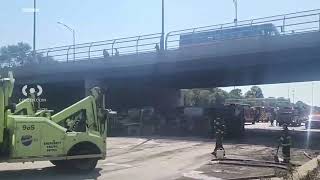 Chicago expressway shutdown due to semi crash fuel spill on South Side  VIDEO [upl. by Aicatsana]