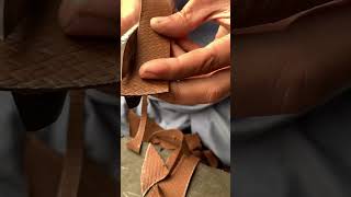 ASMR leather Cutting ✂️ leatherworks italianleathershoes artisancraftsmanship [upl. by Leay252]