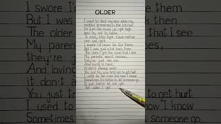 Older Lyrics part 1💘 Song by Sasha Alex Sloan older sasha lyrics [upl. by Nahshon]