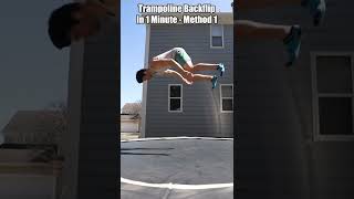 Learn How to Backflip On the Trampoline  1Minute  Method 1 Shorts [upl. by Halsy672]