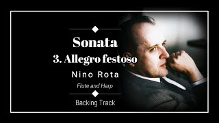 3 Allegro festoso  Sonata for Flute and Harp  Nino Rota  Flute Backing Track [upl. by Einram347]