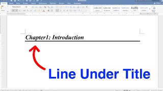 How To Underline Chapter Headings In Word  Microsoft  😎👍 [upl. by Aneryc]