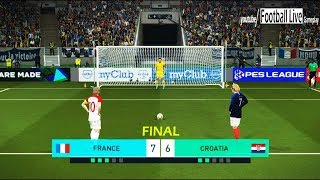 PES 2018  FRANCE vs CROATIA  Penalty Shootout  FINAL World Cup Konami  Gameplay PC [upl. by Ahsaz30]