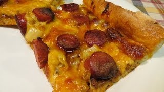 Hot Dog  Pizza  How to make a Chili Cheese Hot Dog Pizza [upl. by Barnebas]