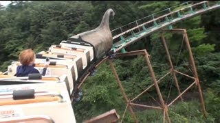 Dinosaur Coaster Bizarre Roller Coaster POV Suntopia World Japan [upl. by Mann]