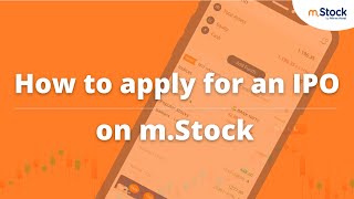 How to apply for an IPO on mStock Tutorial  IPO Application on mStock  mStock App [upl. by Alleris]