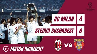 AC Milan 4  0 Steaua Bucharest Champions League Final 89 Extended Goals and Highlights [upl. by Eeloj]