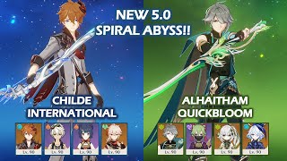 NEW 50 Spiral Abyss Childe International amp Alhaitham quickbloom Floor 12 Genshin Impact [upl. by Yllitnahc]