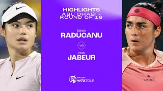 Emma Raducanu vs Ons Jabeur  2024 Abu Dhabi Round of 16  WTA Match Highlights [upl. by Midge]