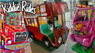 bus kiddie ride city sightseeing tour  mack fire truck  hallo kitty KIDDIE RIDES [upl. by Laryssa]