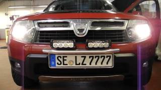 Dacia Duster mit Lazer Lamps LED Fernscheinwerfer ST4 Zusatzscheinwerfer [upl. by Temhem]