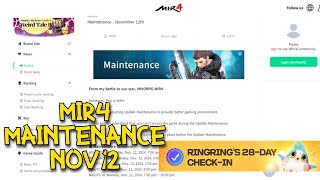 MAINTENANCE MIR4 BUKAS NOV 12 [upl. by Awram]