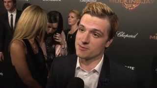 The Hunger Games Mockingjay Part 1 Josh Hutcherson quotPeeta Millarkquot Cannes Premiere Interview [upl. by Kennie966]