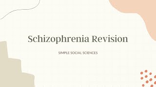 AQA ALevel Psychology  Schizophrenia Revision by SIMPLE SOCIAL SCIENCES [upl. by Spense]