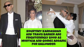 Kourtney Kardashian and Travis Barker Are Frighteningly Good Morticia and Gomez Addams for Halloween [upl. by Radu568]