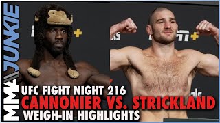 Sean Strickland Hurting Jared Cannonier Wears Curious George Hat At UFC Fight Night 216 WeighIn [upl. by Pippas]