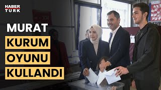 Cumhur İttifakı İstanbul Büyükşehir Belediye Başkan adayı Murat Kurum oyunu kullandı [upl. by Epillihp417]