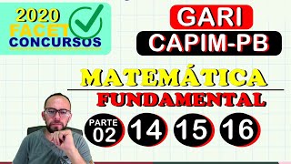 💥 FACET  GARI  MATEMÁTICA FUNDAMENTAL  CAPIMPB 2022 parte 2 [upl. by Attenauq]