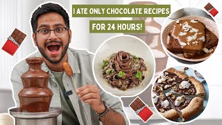 Eating ONLY Chocolate Recipes for 24 hours 😱 Chocolate Food Challenge  World Chocolate Day [upl. by Albie]