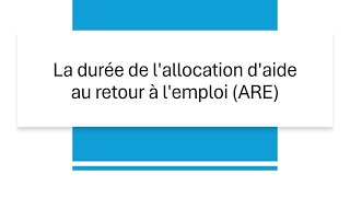 Tout savoir sur le calcul de la durée de lallocation ARE en 2024 [upl. by Tubb]