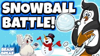 Snowball Battle  Winter Brain Break  GoNoodle Inspired [upl. by Browning]