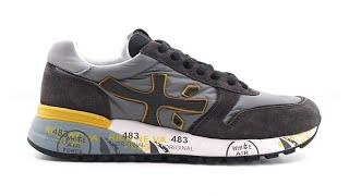 Scarpe sportive Premiata da uomo grigie con maxi logo SKU MICK4057 [upl. by Alejna]