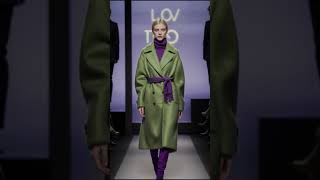 Lime Green Wool Coat amp Bright Purple Scarf stylingbook fashionshow winter stylebook [upl. by January]