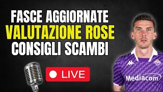 🎙️LIVE FANTACALCIO🔎VALUTAZIONE ROSE🤝Consigli SCAMBI🟢FASCE Aggiornate [upl. by Yleak]