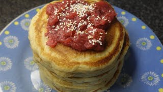 A qué sabe tulyehualcoreceta muy rica se hotcakes de amaranto con mermelada de fresa sin azúcar 😍👍 [upl. by Brena]