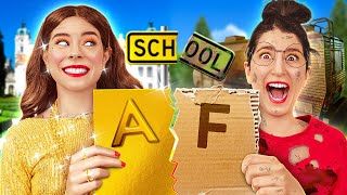 NEW 123GO CRAZY SCHOOL HACKS FOR RICH vs POOR STUDENTS  Funny Situations [upl. by Matilda314]